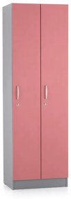 Dulap din lemn Visio LUX - 2 compartimente, 60 x 42 x 190 cm, roz