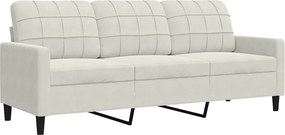 vidaXL Canapea cu 3 locuri, crem, 180 cm, catifea