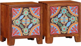 vidaXL Noptiera 2 buc 40x30x45 cm lemn masiv de salcam