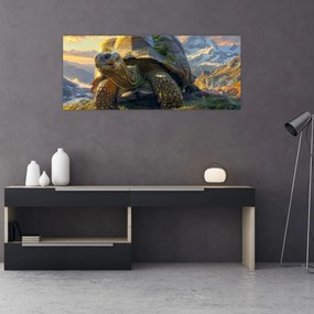 Tablou - Țestoasă și peisaj montan (120x50 cm)