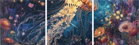 Tablou - Meduză magică (cu ceas) (90x30 cm)