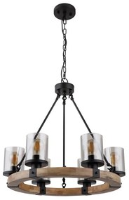 Lustra 6L design industrial Lila negru, maro