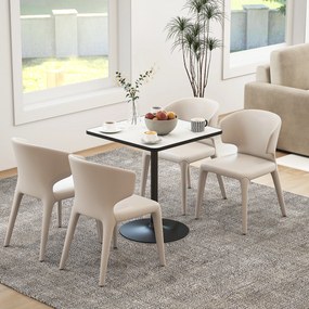 HOMCOM Masă de dining pentru 4 persoane masă de bucătărie stil modern cu blat efect marmură și bază rotundă, 70 x 70 cm, alb | Aosom Romania