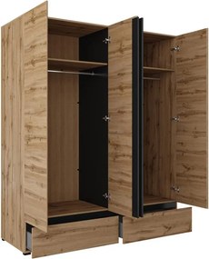 Dulap lemn masiv Orion, 180 × 210 × 60 cm - Stejar deschis