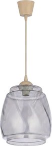 Brilagi - Lustru LED suspendat pe cablu R GLASS 1xE27/60W/230V diam. 26 cm bej/gri fumuriu