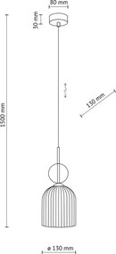 Pendul pe cablu SOPHIA 1xE14/10W/230V negru/bej fumuriu