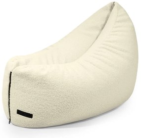 Fotoliu puf pentru copii crem cu tapițerie din țesătură bouclé Clip Clap 90 – SLOWDOWN