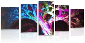 Tablou 5-piese copac abstract misterios