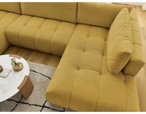 Colțar galben muștar extensibil/cu spațiu de depozitare (cu colț pe partea dreaptă/în formă de "U") Fuji – Bobochic Paris