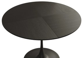 Masă de sufragerie rotundă modernă, Negru | Aosom Romania