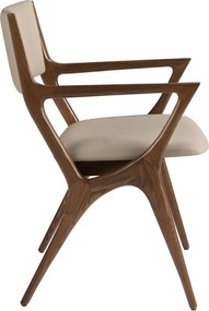 Scaun cu brate din lemn si piele sintetica Mink