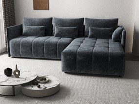 Colțar extensibil dumonde cu ladă de depozitare si sezut confortabil din spuma high-density, Malta Euphoria Grafit II 235x185 cm