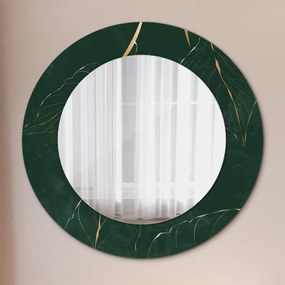 Oglinda cu decor rotunda Frunze de aur delicate