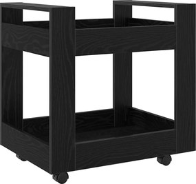 vidaXL Cărucior Birou Stejar Negru 60 x 45 x 60 cm Lemn compozit