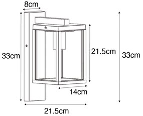 Felinar inteligent de perete pentru exterior maro ruginiu IP44 incl. WiFi ST64 - Charlois
