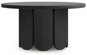 Măsuță de cafea neagră rotundă cu aspect de lemn de stejar ø 78 cm Soft – Woodman