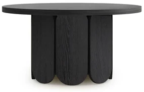 Măsuță de cafea neagră rotundă cu aspect de lemn de stejar ø 78 cm Soft – Woodman