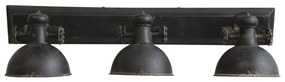 Aplica din metal cu 3 spoturi, finisaj negru antichizat, L85 cm, Factory