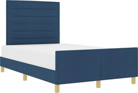 vidaXL Cadru de pat cu headboard albastru 140 x 190 cm țesătură