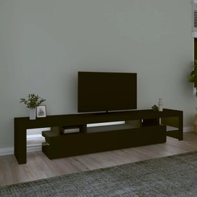 Comoda TV cu lumini LED, negru, 215x36,5x40 cm 1, Negru, 215 x 36.5 x 40 cm