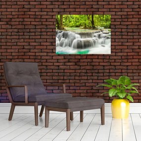 Tablou pe sticlă cu cascade (70x50 cm)