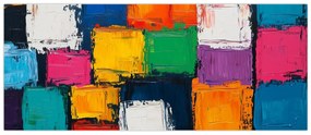 Tablou - Pictură cu pătrate colorate (120x50 cm)