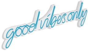 Decoratiune luminoasa LED de perete Good Vibes Only Albastru 76x19x2 cm