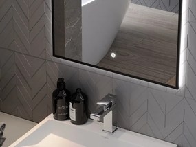 Mexen Erma oglindă de baie iluminată 60 x 80 cm, LED 6000K, anti-ceață, ramă neagră - 9814-060-080-611-70