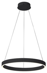 Lustra moderna neagra rotunda din metal cu led BrascoDown d60