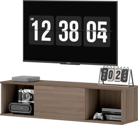 HOMCOM Dulap suspendat, mobilier de depozitare cu 2 compartimente deschise si usa rabatabila, 120 x 30 x 29,5 cm, maro | Aosom Romania