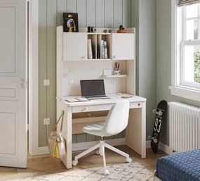 Set Studiu Modern Varia Crem - Birou + Biblioteca + Unitate Superioara