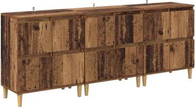 vidaXL Bufeturi 3 pcs Lemn Vechi 60 x 35 x 70 cm Lemn compozit