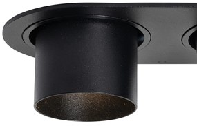 Set de 6 spoturi încastrate negre GU10 50mm cu 2 lumini - Installa