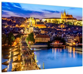 Tablou pe sticlă - Podul Carol, Praga, Republica Cehă (70x50 cm)