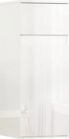 HOMCOM Dulap de Baie Suspendat cu Sertar și Ușă Lucioasă, Raft Reglabil din Sticlă Securizată, 30x34x79,4 cm, Alb Lucios | Aosom Romania