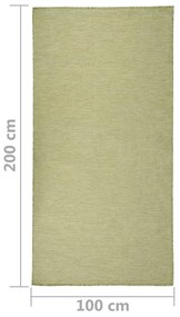 Covor de exterior, verde, 100x200 cm, tesatura plata Verde, 100 x 200 cm