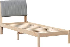 vidaXL Cadru de pat cu headboard Maro 80 x 200 cm Lemn de pin masiv