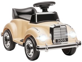 HOMCOM Masina Electrica pentru Copii, Auto pentru Copii Mercedes-Benz 6V cu Muzica, Varsta 18-48 Luni, Bej | Aosom Romania