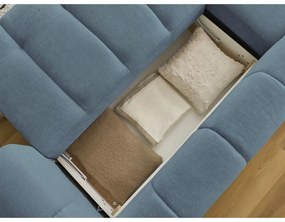 Colțar albastru extensibil/cu spațiu de depozitare (cu colț pe partea stângă/cu șezlong) Fuji – Bobochic Paris