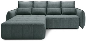 Colțar verde extensibil/cu spațiu de depozitare cu tapițerie din catifea (cu colț pe partea stângă/cu șezlong) Campo – ELTAP