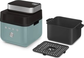 Friteuza cu aer cald Smeg Collezione AFC01EGMAU, 1450 W, 7,3 l, 40-200°C, 7 programe, Mod dublu, Comandă tactila, Timer, LED, Verde