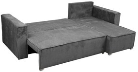 Canapea colt extensibila SMART COSARO gri, cu colt bilateral + 2 perne CADOU