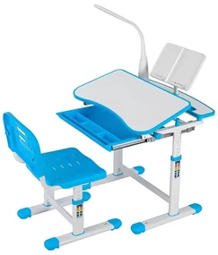 Birou multifunctional copii, inaltime reglabila, albastru