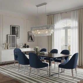 Brilagi - Lustră suspendată cu lanț ECLIPSE, 10 x E14 / 10 W / 230 V, 78 x 28 cm, argintie