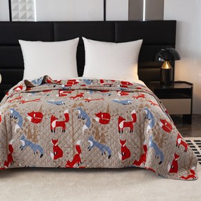 Cuvertura de pat cu model VULPEA ROSIE maro Dimensiune: 170 x 210 cm