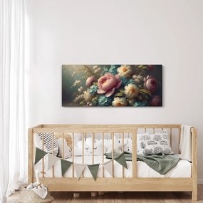 Tablou - Natură moartă cu flori - pictură (120x50 cm)
