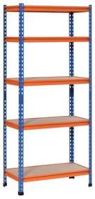 HOMCOM Etajera din metal pentru garaj 5 nivele capacitate 1500 kg 80 x 40 x 182 cm albastru portocaliu | Aosom Romania