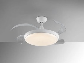 Lustra LED cu Ventilator si telecomanda, lame retractabile Venturi alb