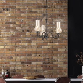 Lustră pe lanț Brilagi COTTAGE 3xE14/40W/230V negru/maro