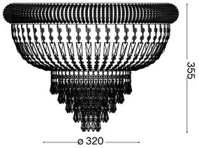 Plafonieră de cristal Ideal Lux DUBAI 3xE14/28W/230V d. 32 cm crom